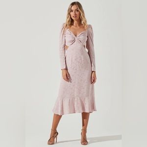 Lainie Long Sleeve Cutout Midi Dress ASTR THE LABEL